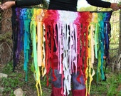 SpeCtrUm TatteReD Tutu. RainboW Pixie Skirt, FestivaL Wrap Skirt with a stash pocket