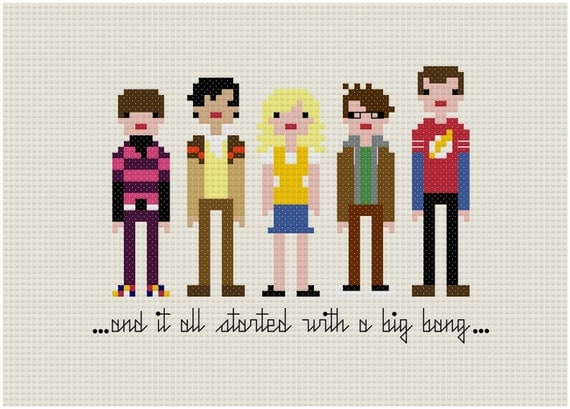 Pixel People - The Big Bang Theory - PDF Cross Stitch PATTERN