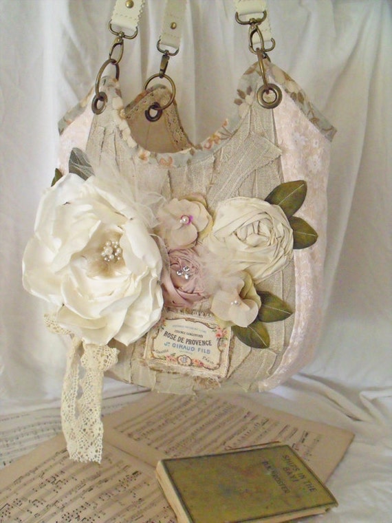 Romantic tote bag carry all shabby chic handbag Reserved listing