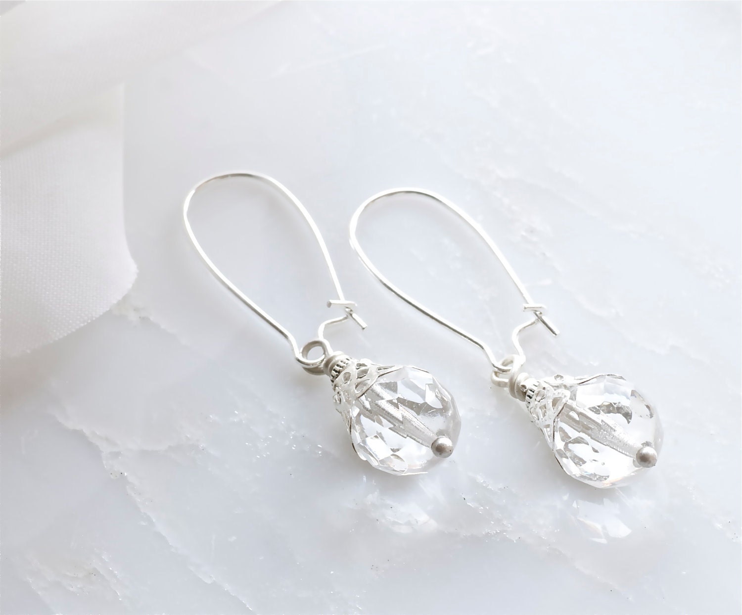clear glass earrings