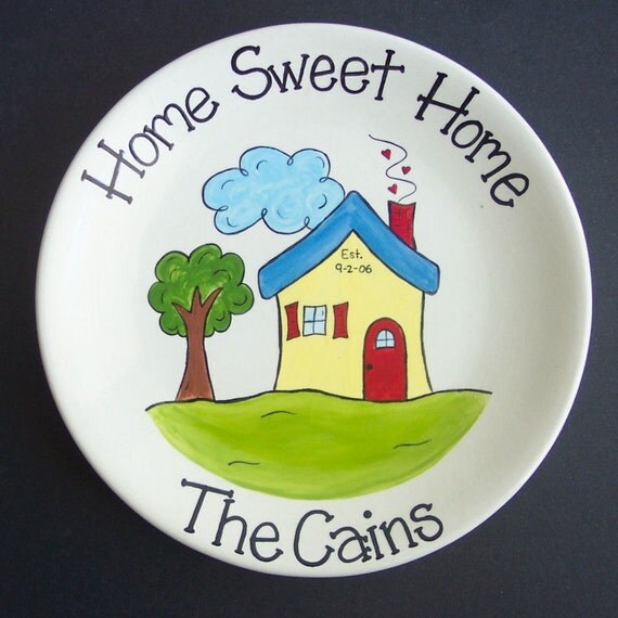 Hand Painted, Personalized, House Warming, Wedding Gift Plate