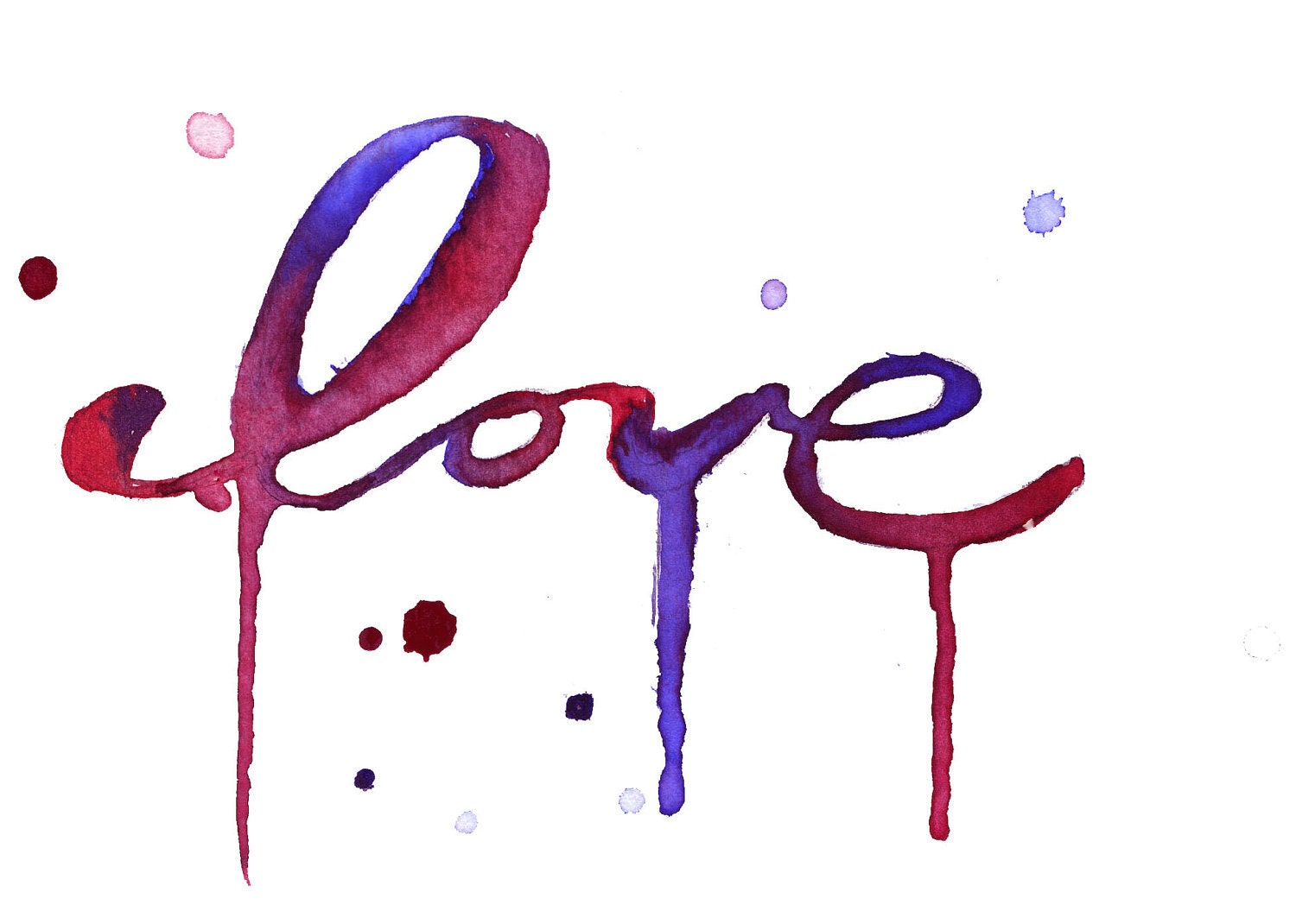 Watercolor Typography - Love for Curio & Kind print