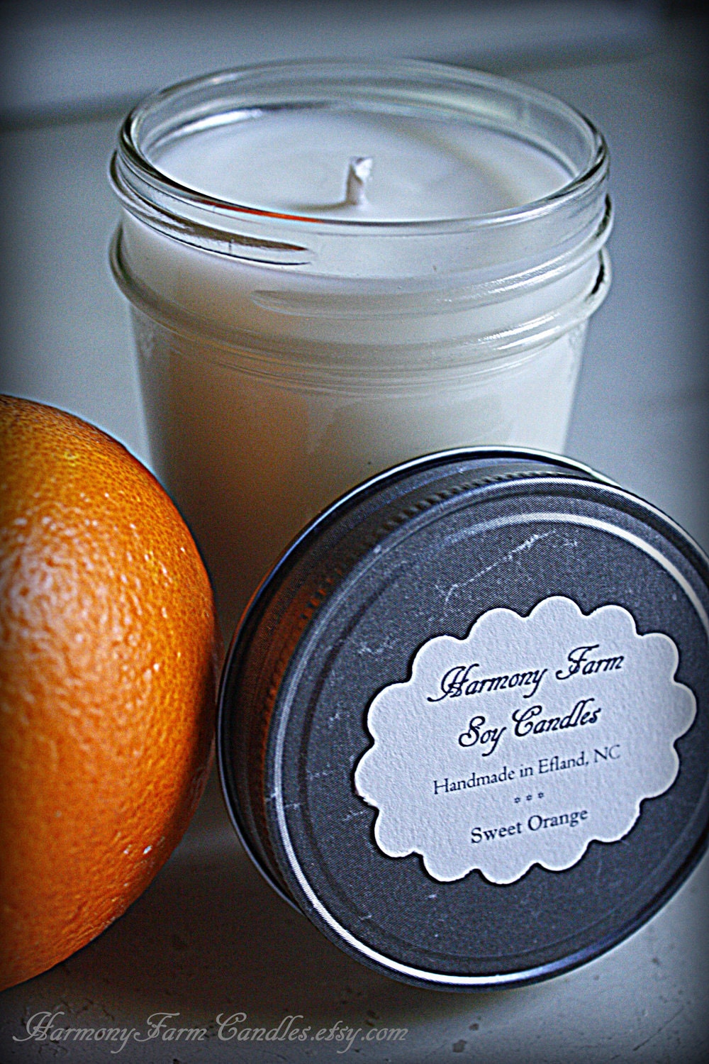 Sweet Orange Soy Wax Candle in 8 oz. Jelly Jar