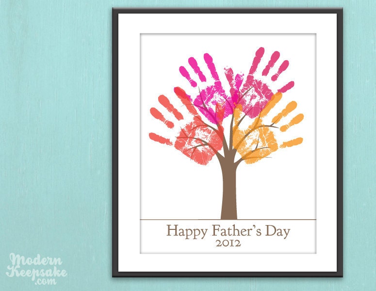 Fathers Day Gift - DIY Child's Handprint Tree - Printable pdf