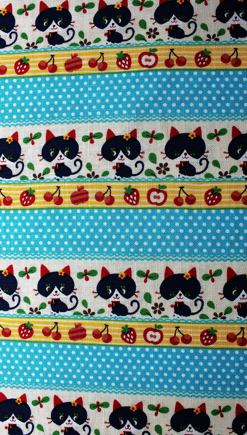 Retro Cat - Kokka Japanese Fabric
